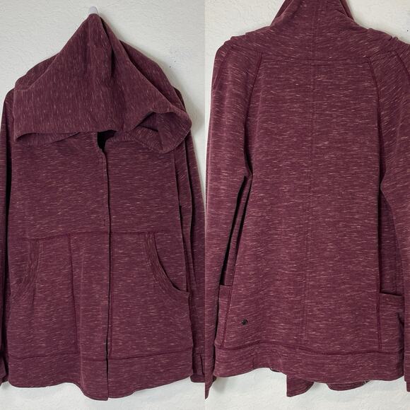 Lululemon Find Your Centre Wrap Jacket Heathered Marled Rust Berry Size 4 - Picture 2 of 12